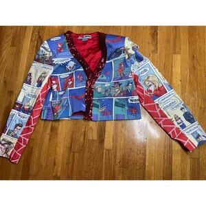 Vibrant Women's Comic Strip Jacket - Size Large - by Red Needle (Greek Designer)